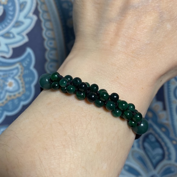 Jade Gemstone Handmade Adjustable Macrame Bracelet - Picture 14 of 15